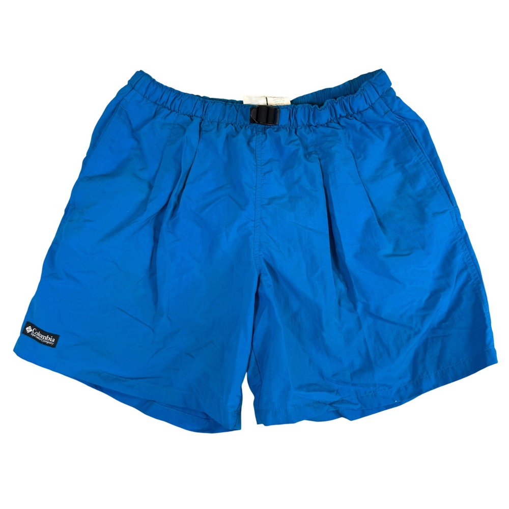Columbia Sportswear Blue Nylon Belted Cargo Hiking Shorts Mens Size Medium